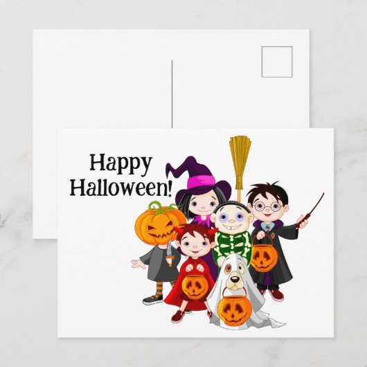 Happy Halloween Kinderen Briefkaart (Voorkant / Achterkant)