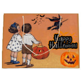 Happy Halloween  kinderen, heks, pompoenen Groot Cadeauzakje (Voorkant)