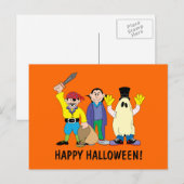 Happy Halloween Kinderen in Costume Briefkaart (Voorkant / Achterkant)