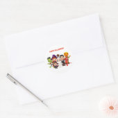 Happy Halloween Kinderen met kostuums Ronde Sticker (Envelop)