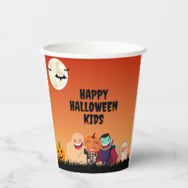 Happy Halloween Kinderen Papieren Bekers