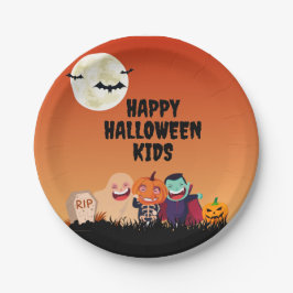 Happy Halloween Kinderen Papieren Bordje