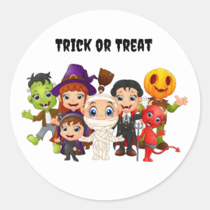 Happy Halloween-kinderen Ronde Sticker