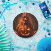 Happy Halloween Kip Haan Pompoen Boerderij Papier Papieren Bordje (Feest)