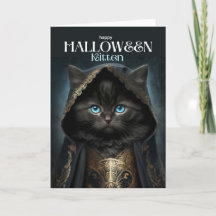 Happy Halloween Kitten Schattige Black Cat Witch C