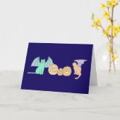 Happy Halloween Kitty Grotesques card Kaart (Gele Bloem)
