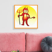 "HAPPY HALLOWEEN" KLEINE DEVIL CANVAS AFDRUK (Insitu (Woonkamer))