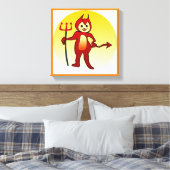 "HAPPY HALLOWEEN" KLEINE DEVIL CANVAS AFDRUK (Insitu (Slaapkamer))