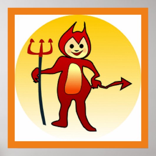"HAPPY HALLOWEEN" KLEINE DEVIL POSTER (Voorkant)