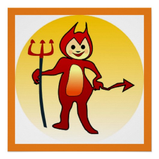 "HAPPY HALLOWEEN" KLEINE DEVIL POSTER (Voorkant)