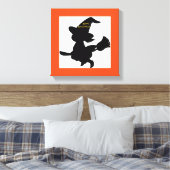 "HAPPY HALLOWEEN" KLEINE WITCH CANVAS AFDRUK (Insitu (Slaapkamer))