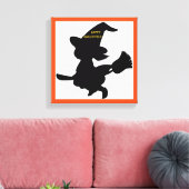 "HAPPY HALLOWEEN" KLEINE WITCH CANVAS AFDRUK (Insitu (Woonkamer))