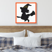 "HAPPY HALLOWEEN" KLEINE WITCH CANVAS AFDRUK (Insitu (Slaapkamer))