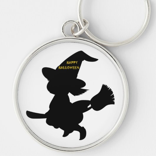"HAPPY HALLOWEEN" KLEINE WITCH FLYING SLEUTELHANGER (Voorkant)