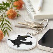 "HAPPY HALLOWEEN" KLEINE WITCH FLYING SLEUTELHANGER (Voorkant Rechts)