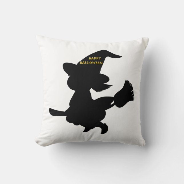 "HAPPY HALLOWEEN" KLEINE WITCH KUSSEN (Voorkant)