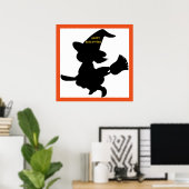 "HAPPY HALLOWEEN" KLEINE WITCH POSTER (Thuiskantoor)