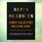 Happy Halloween kleurrijke grappige spooky-tekst Raamsticker (Vel 3)