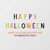 Happy Halloween kleurrijke grappige spooky-tekst Raamsticker (Vel)