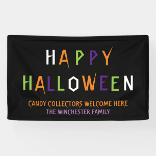 Happy Halloween kleurrijke grappige spooky-tekst Spandoek