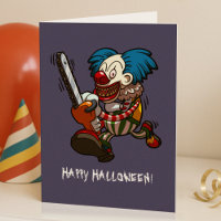 Happy Halloween Kleurrijke Kettingzaag Clown Carto