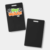 Happy Halloween Kleurrijke Schattigee Spinnenweb Badge (Voor- en achterkant)