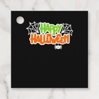 Happy Halloween Kleurrijke Schattigee Spinnenweb Bedankjes Labels