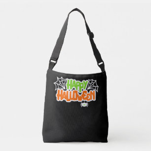Happy Halloween Kleurrijke Schattigee Spinnenweb Crossbody Tas