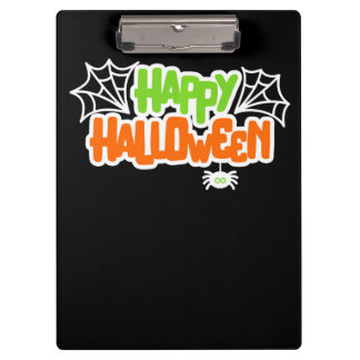 Happy Halloween Kleurrijke Schattigee Spinnenweb Klembord