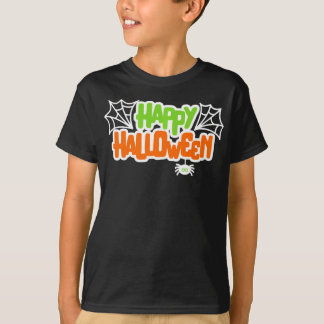 Happy Halloween Kleurrijke Schattigee Spinnenweb T-shirt