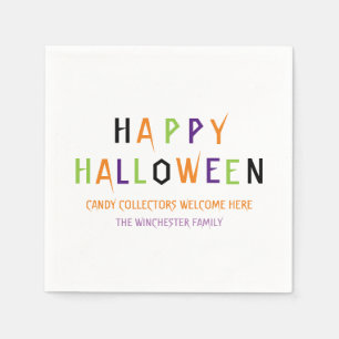 Happy Halloween kleurrijke spooky-tekst Servet