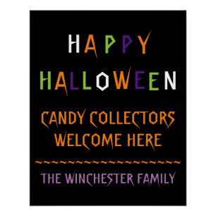 Happy Halloween kleurrijke spooky typografie, aang Perfect Poster