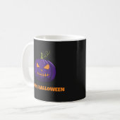 Happy Halloween koffie Mok met Paarse pompoen (Voorkant links)