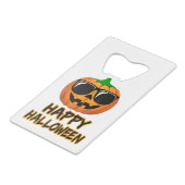 Happy Halloween Kostuum Grappig Pompoen Mannen Vro Creditkaart Flessenopener (Voorkant Gekanteld)