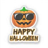Happy Halloween Kostuum Grappige Pompoen Sticker (Voorkant)