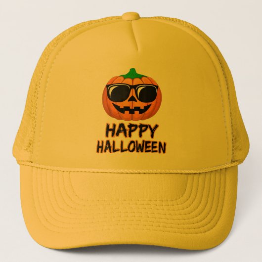 Happy Halloween Kostuum Grappige Pompoen Trucker Pet (Voorkant)
