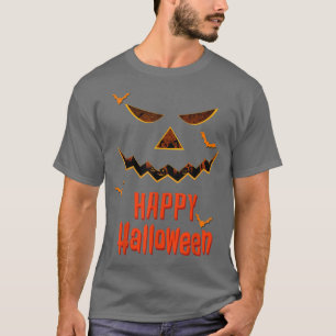 Happy Halloween-kostuum met pompoenen gezicht en v T-shirt
