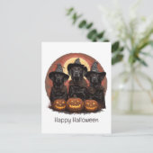Happy Halloween Labrador Retriever Dogs Witch Pett Briefkaart (Staand voorkant)