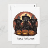Happy Halloween Labrador Retriever Dogs Witch Pett Briefkaart (Voorkant / Achterkant)