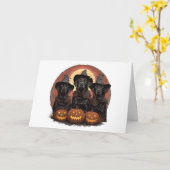 Happy Halloween Labrador Retriever Dogs Witch Pett Kaart (Gele Bloem)