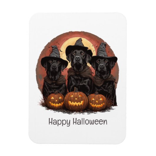 Happy Halloween Labrador Retriever Dogs Witch Pett Magneet (Verticaal)
