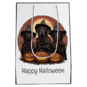 Happy Halloween Labrador Retriever Dogs Witch Pett Medium Cadeauzakje (Achterkant)