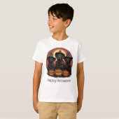 Happy Halloween Labrador Retriever Dogs Witch Pett T-shirt (Voorkant volledig)