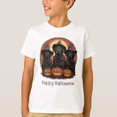 Happy Halloween Labrador Retriever Dogs Witch Pett T-shirt (Voorkant)