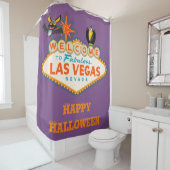 Happy Halloween Las Vegas Style Douchegordijn (In situ)
