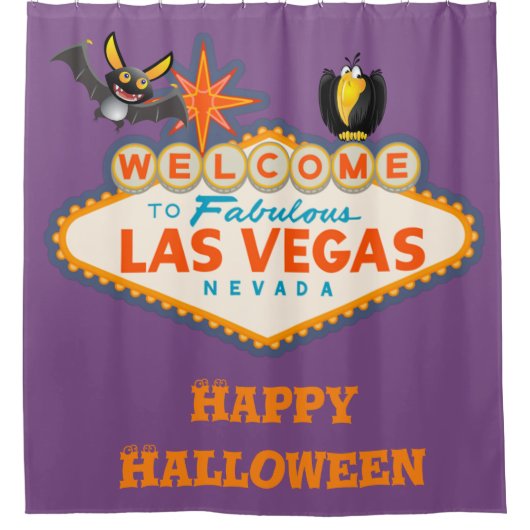 Happy Halloween Las Vegas Style Douchegordijn (Voorkant)
