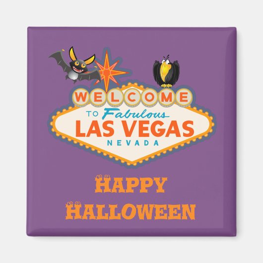 Happy Halloween Las Vegas Style Magneet (Voorkant)