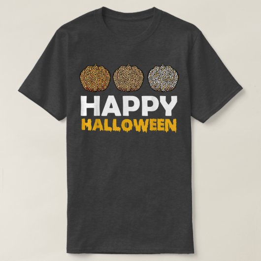 Happy Halloween Lazy Costume Cute Pumpkin Leopard T-shirt (Design voorkant)