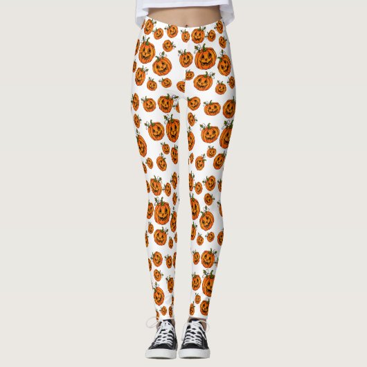 Happy Halloween-Leggings voor bots-o-lantern pompo Leggings (Voorkant)