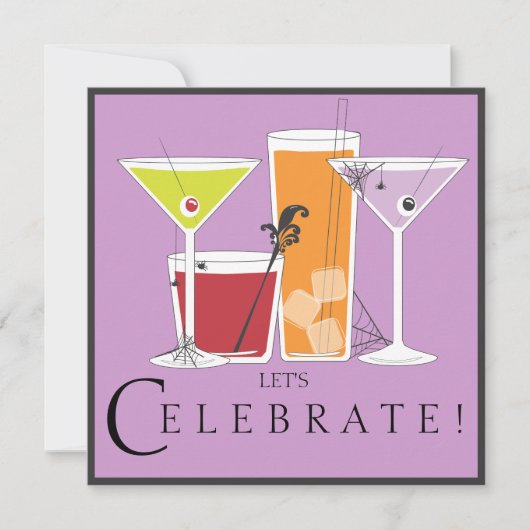 Happy Halloween Let's Celebrate Spooky Cocktails Kaart (Voorkant)